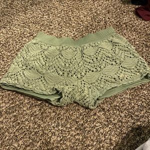 Sage green lounge shorts